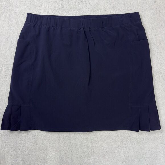 Chicos 2.5 Dark Blue Pull On Stretch Athleisure Zenergy Golf Skort Size 14 Flirt - Picture 1 of 7